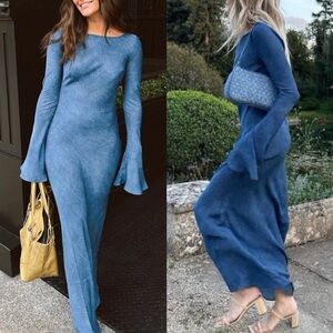 Realisation Par The Gia Maxi Dress in Denim Print Size L